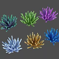 Vibrant Coral Marine Creatures With Green Purple Blue Gold And Turquoise Hues
