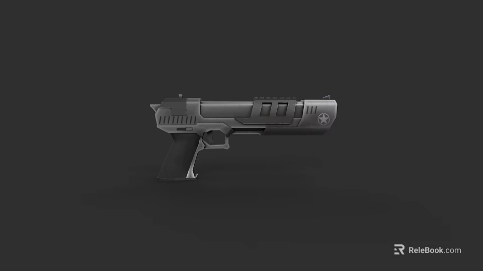 Modern Futuristic Tactical Pistol Featuring Metallic Finish And Ergonomic Grip Design 3d model 