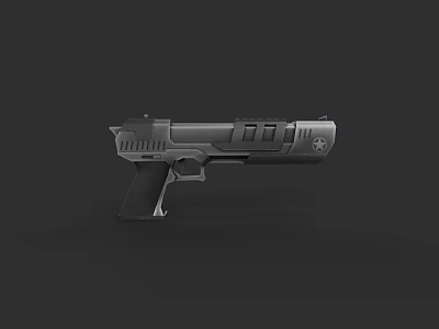Modern Futuristic Tactical Pistol Featuring Metallic Finish And Ergonomic Grip Design 3d model