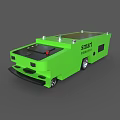 Green SDUST Compact Utility Vehicle With Functional Equipment And Wheels 3d model