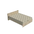 Minimalist Light Wood Double Bed Frame With Comfortable Natura Mattress