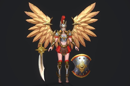 female warrior game character anime character 3d model