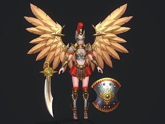 female warrior game character anime character 3d model