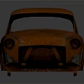 Old Rusty Abandoned Car With Worn Body And Visible Rust Exterior
