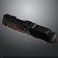 Vintage Black Steam Train 3D Render With Red Wheels And Detailed Coal Tender