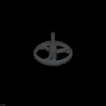 Futuristic Metallic Weapon Featuring Circular Ring Grid Details Central Cylinder And Blue Energy Thruster