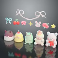 Cute Animal Shaped Desserts With Decorative Bows Cherries And Stars