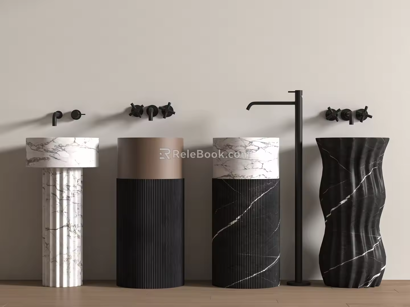 Column basin vertical basin wash basin 3d model