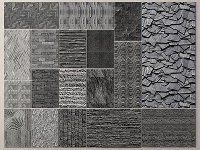 Different Stone And Tile Texture Samples With Various Surface Patterns And Designs 3d model