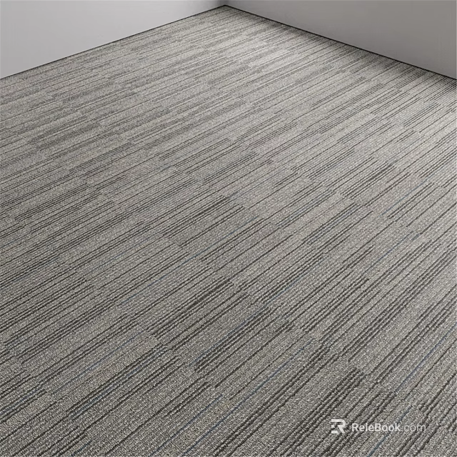 Gray Square Carpet With Soft Striped Geometric Texture For Modern Home 3d model 