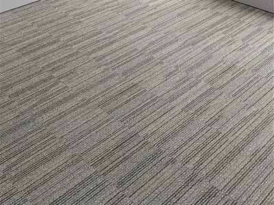 Gray Square Carpet With Soft Striped Geometric Texture For Modern Home 3d model