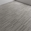 Gray Square Carpet With Soft Striped Geometric Texture For Modern Home