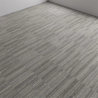 Gray Square Carpet With Soft Striped Geometric Texture For Modern Home 3d model