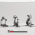 Various Sports Equipment Including Treadmill Exercise Bike Elliptical And Dumbbell Rack For Home Gym