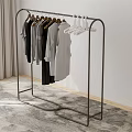 Modern Metal Floor Standing Clothes Rack Indoor With Hanging Clothes