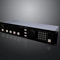 Black Computer Control Console With Multiple Buttons Rotary Knob And Numeric Keypad