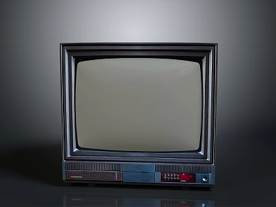 Vintage TV Set Retro Design Classic Black Frame Old Fashioned Electronic Appliance 3d model