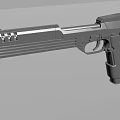 Gray Metal Pistol Design With Sleek Structure 3D Model And Ergonomic Grip