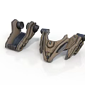 Futuristic Mechanical Components With Brown Black Geometric Design And Intricate Details