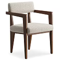 Modern Minimalist Dining Chair With Wooden Frame And Upholstered Seat Backrest