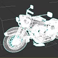 Vintage Cruiser Motorcycle With White Black Body Orange Stripes Brown Leather Seat Chrome Wheels