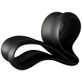 Stylish Modern Black Leisure Chair With Curved Wave Like Textured Design