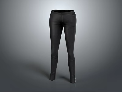 Black Skinny Leggings for Women with Stretch Fabric Comfortable Casual Wear 3d model