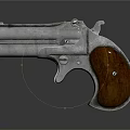 Classic Silver Revolver With Brown Wooden Grip And Shiny Metallic Finish