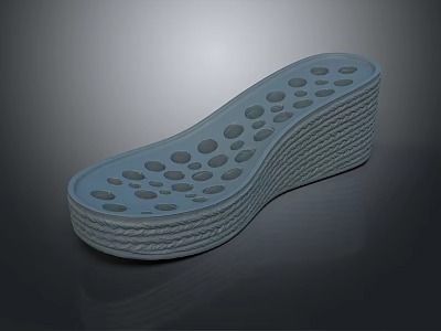 Perforated Shoe Sole With Wave Pattern And Cushioned Structure For Comfort 3d model