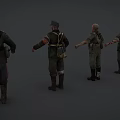 Game and Movie Military Soldier Characters with Various Standing Poses and Detailed