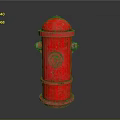 Building Exterior Red Fire Hydrant With Vintage Metal Design And Structure
