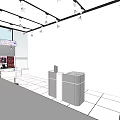 Modern Shopping Mall Store With Bright Open Design Display Cabinets Counter And Logo Sign