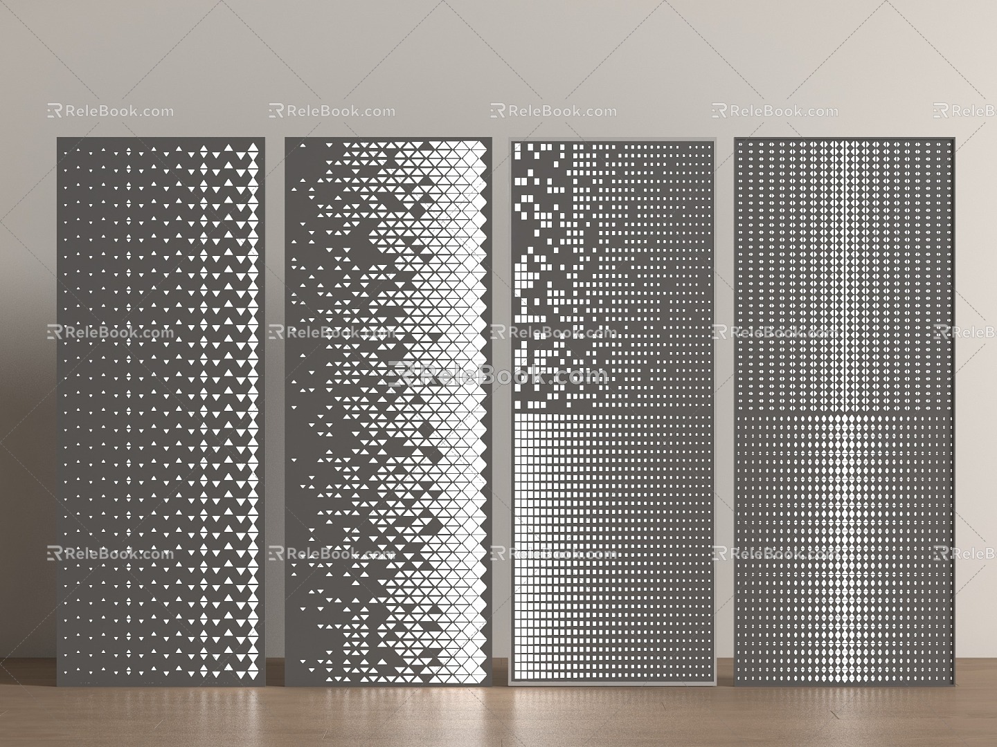 Perforated plate Perforated plate View wall Transmitting plate Hollow plate Aluminum plate Courtyard view wall Straight line 3d model