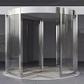 Elegant Circular Stainless Steel Revolving Door With Glass Panels For Modern Building Entrance