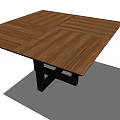 Modern Wooden Coffee Table With Natural Wood Grain And Black Metal Base