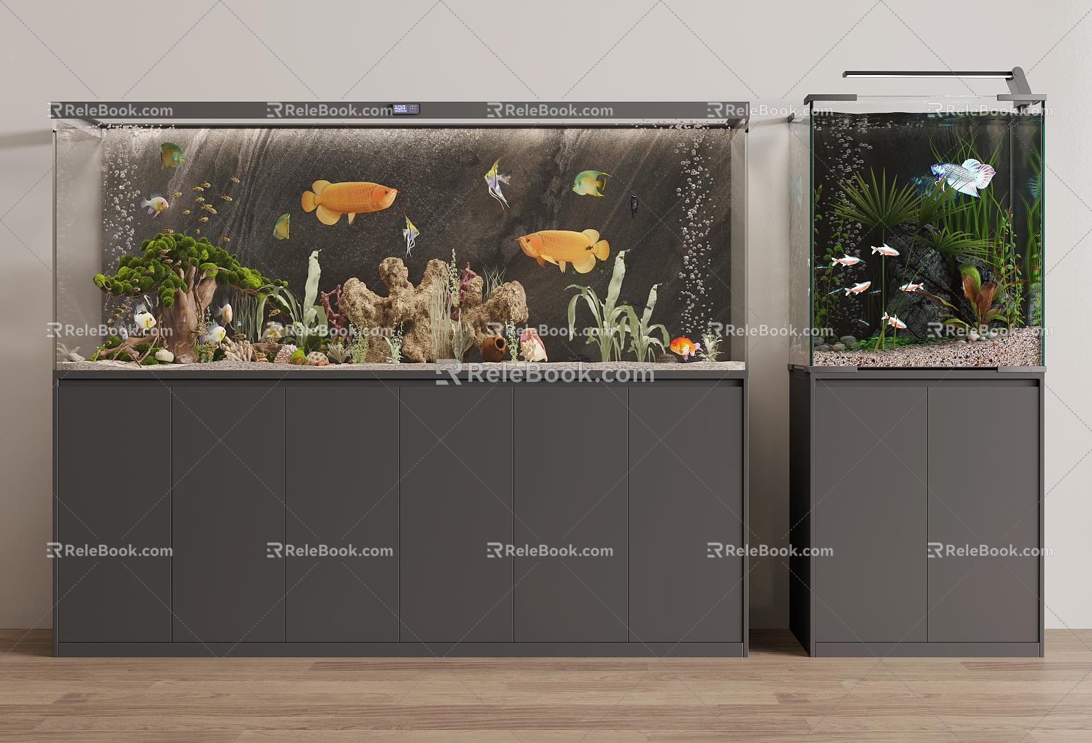 Modern aquarium aquarium combination 3d model