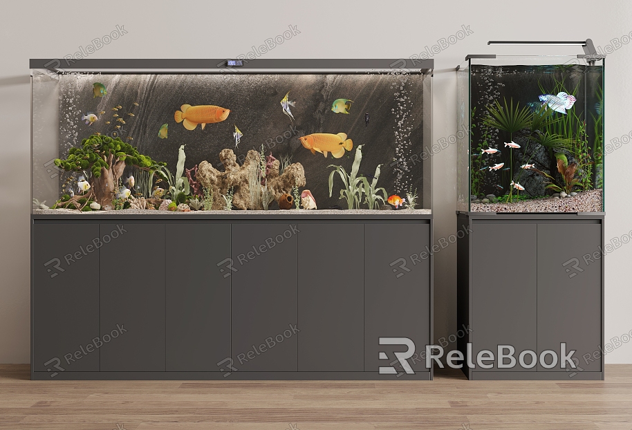 Modern aquarium aquarium combination model