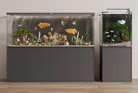 Modern aquarium combination 3d model