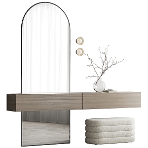 Dressing table Dressing mirror Entrance cabinet 3d model