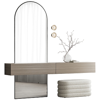 Dressing table Dressing mirror Entrance cabinet 3d model