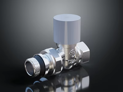 Brass Thermostatic Radiator Valve With Adjustable Control And Modern Design For Heating System 3d model