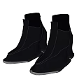 Stylish Black Patent Leather Ankle Boots with Unique High Heel Design and Metallic Accents