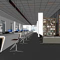 Modern Hall Public Office Hall Service Center Service Hall Convenience Service Hall Reception Hall Window 3d model