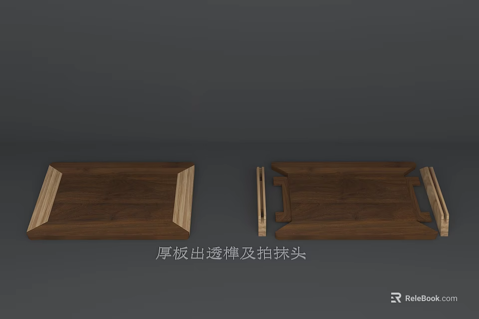 Thick Plate In Out Shaft And Patting Head Component For Woodworking Machinery 3d model 