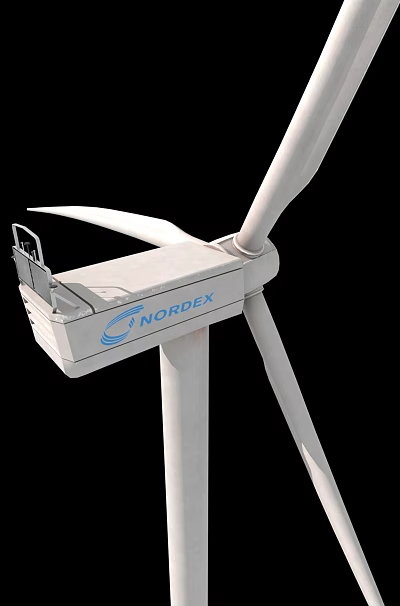Nordex Wind Turbine Public Facility With Renewable Energy Components And Rotor Blades 3d model