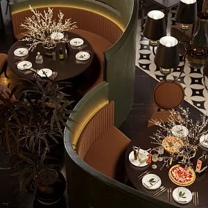 Modern Western Restaurant Shaped Card Seat 3d model