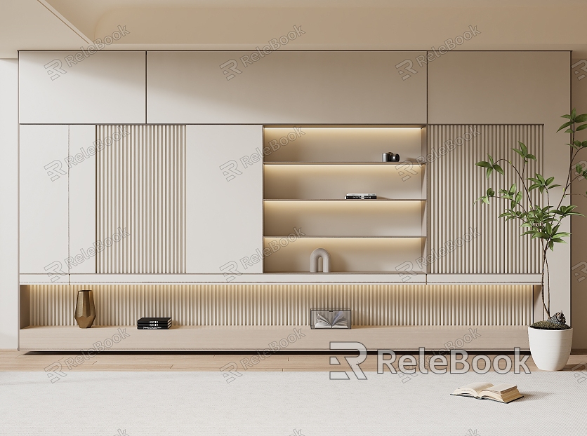 modern bookcase cream wardrobe model