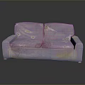 Vintage Purple Fabric Two Seater Sofa With Unique Patterned Upholstery