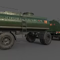 Green Heavy Duty Multi Wheel Tanker Truck With Trailer For Fuel Transportation