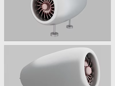Industrial Turbine Equipment Featuring White Casing Metal Stand And Internal Rotating Blade Structure 3d model
